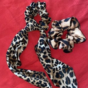 Cheetah and Leopard print Scrunchies